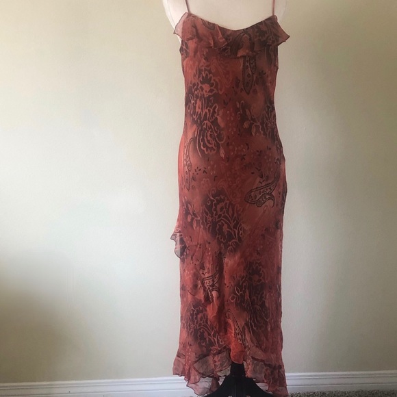 Sexy Silk Asymmetrical Maxi Dress - Picture 3 of 8